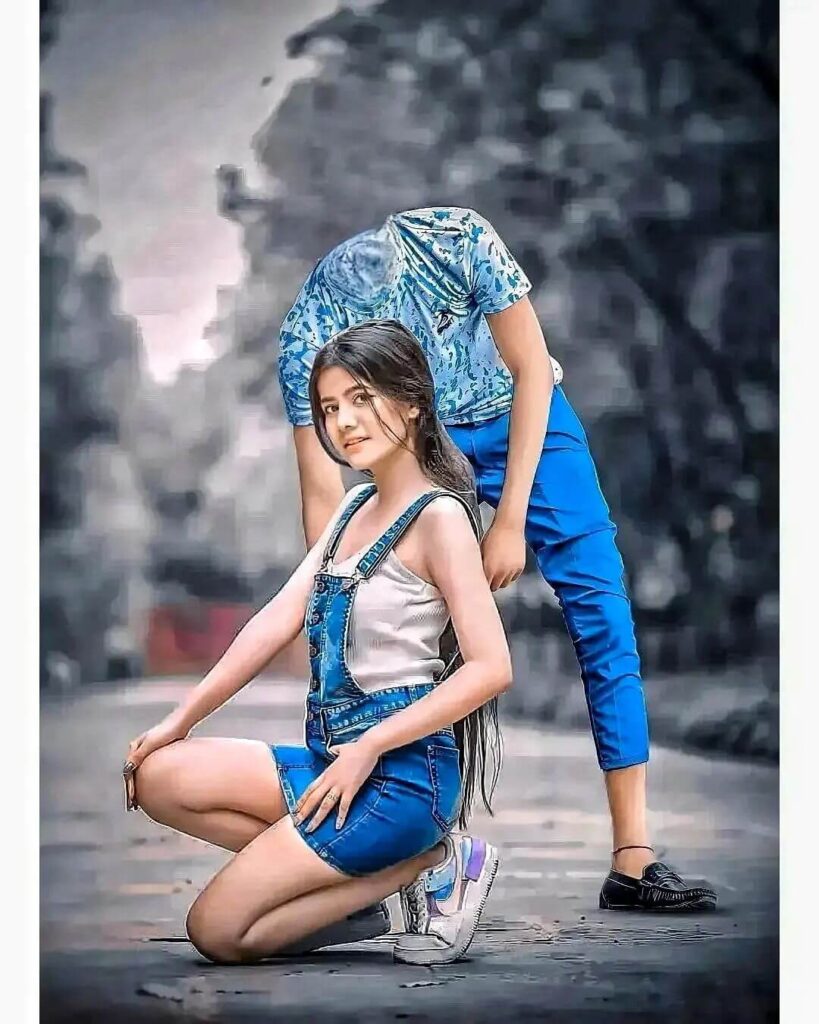 Love PicsArt CB Facecut Boy With Girl Background HD