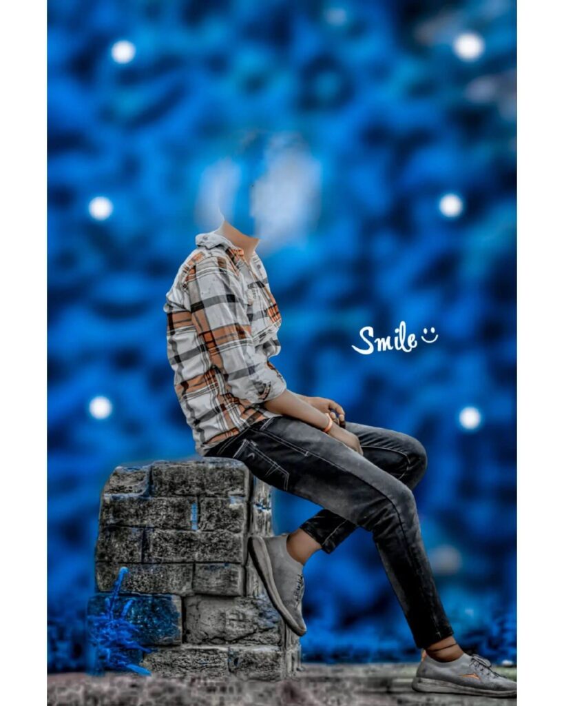 sitting boy Face Cut photo editing background