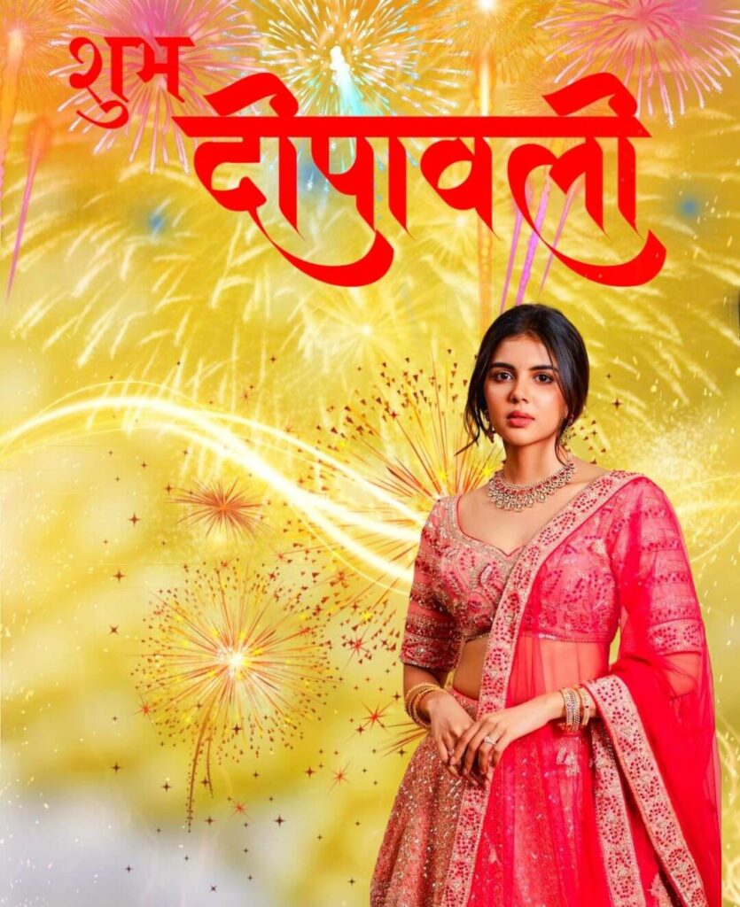 Happy Diwali Full HD Background With Girl Images