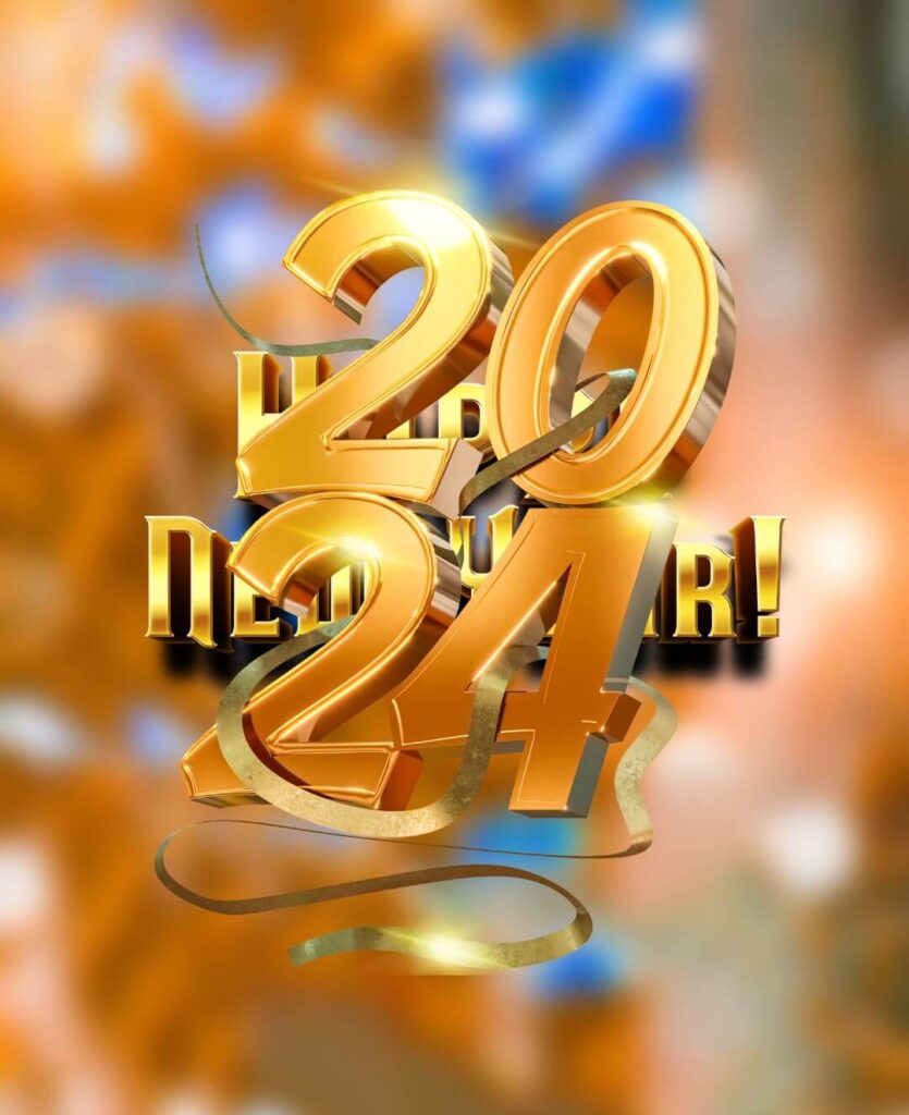 2024 Happy New Year HD Background 4k