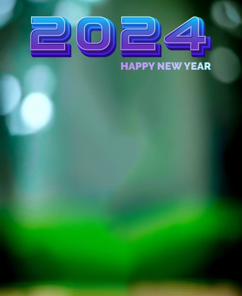 Blur Happy New Year 2024 Editing Background HD