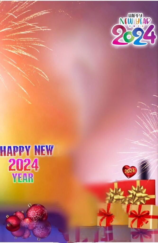 Happy new year 2024 photo editing background