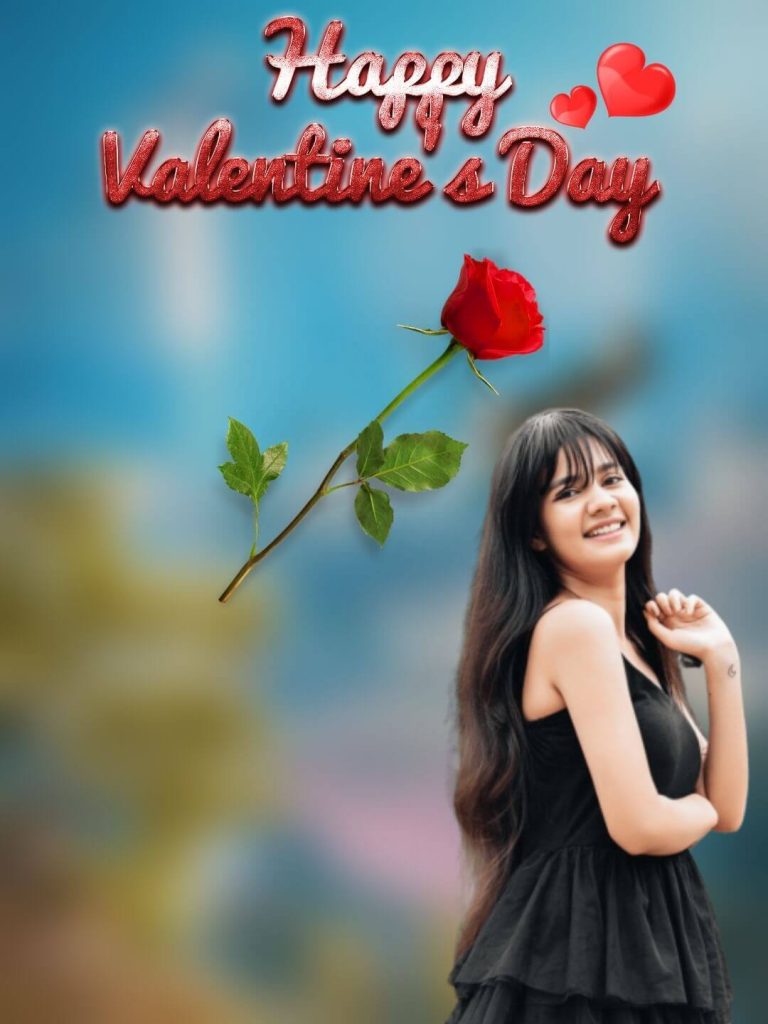 Happy valentine Day CB Background With Girl