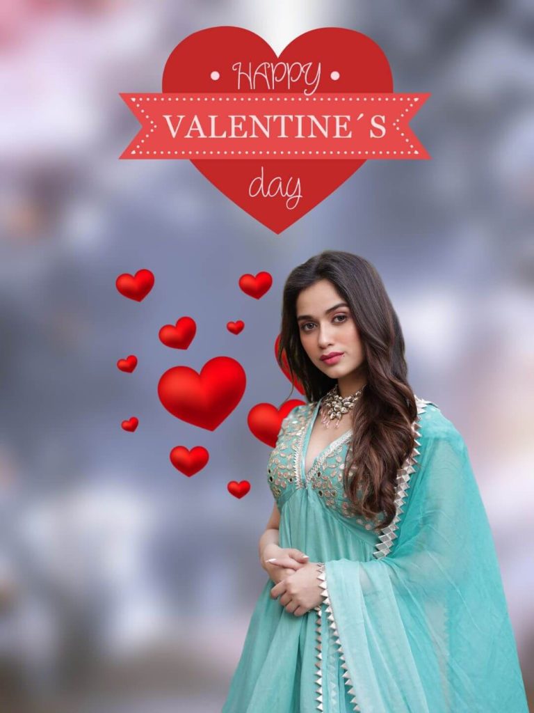 Valentine Day CB Background With Girl