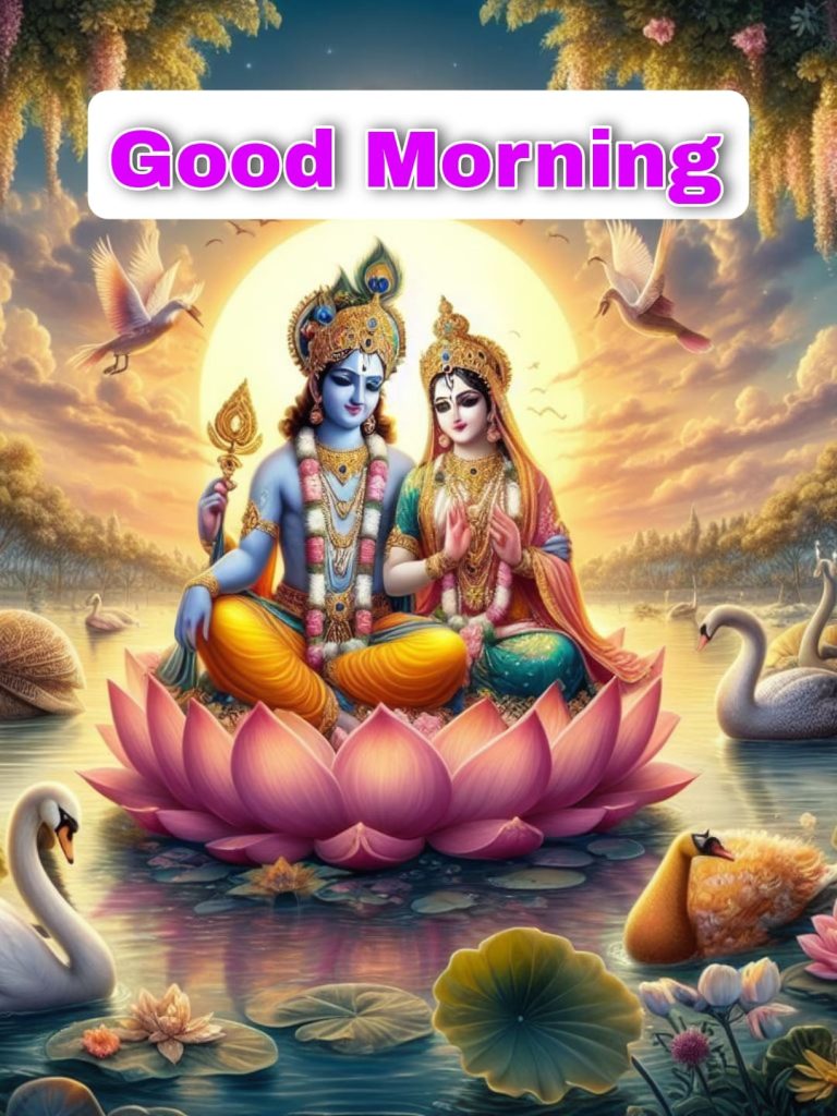 good morning images of radha krishna
