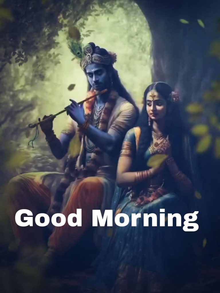 good morning images with radha krishna quotes