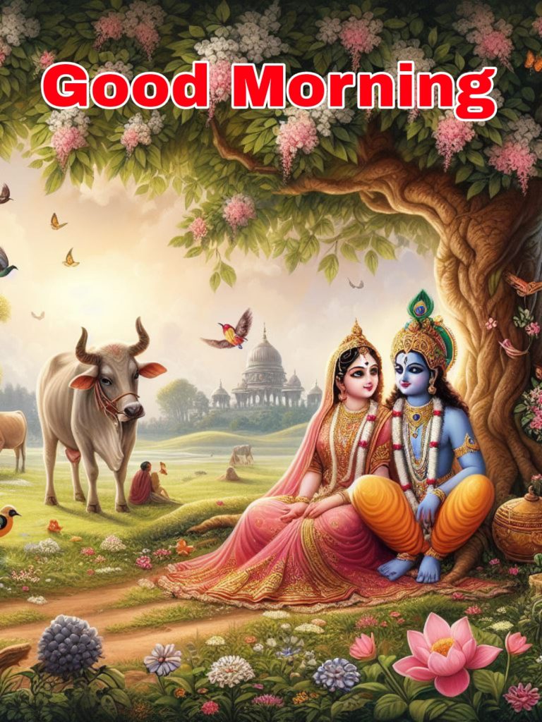 good morning radha krishna love images