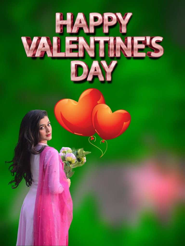 valentine day background with girl