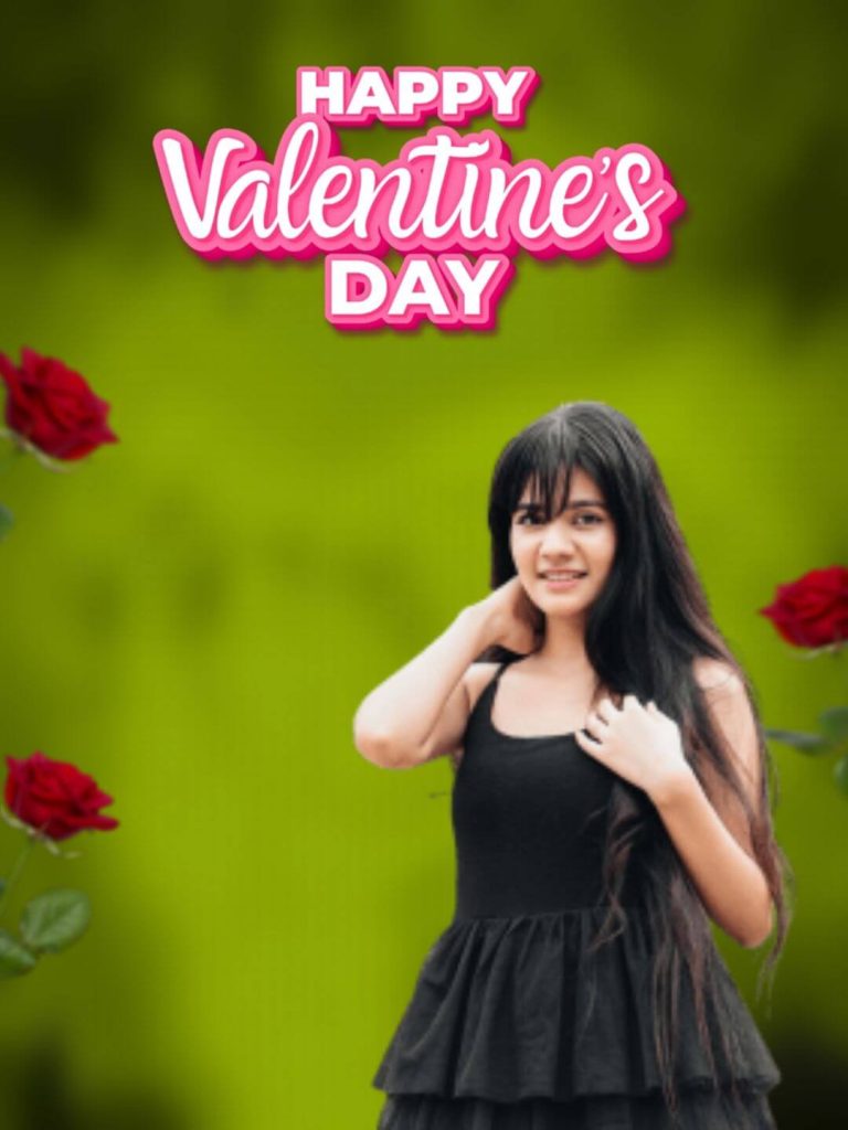 valentine day background with girl free