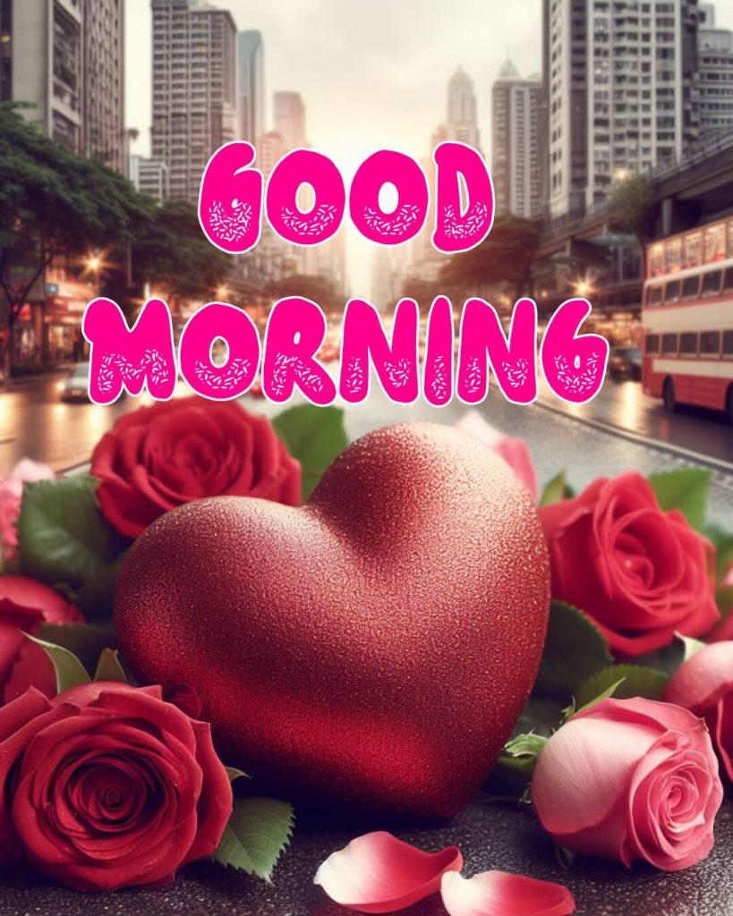 good morning love rose image