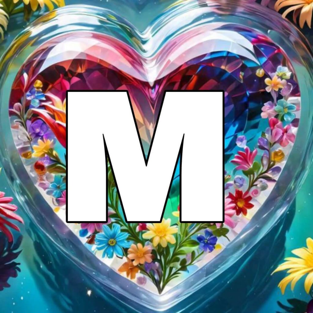 m letter images in heart