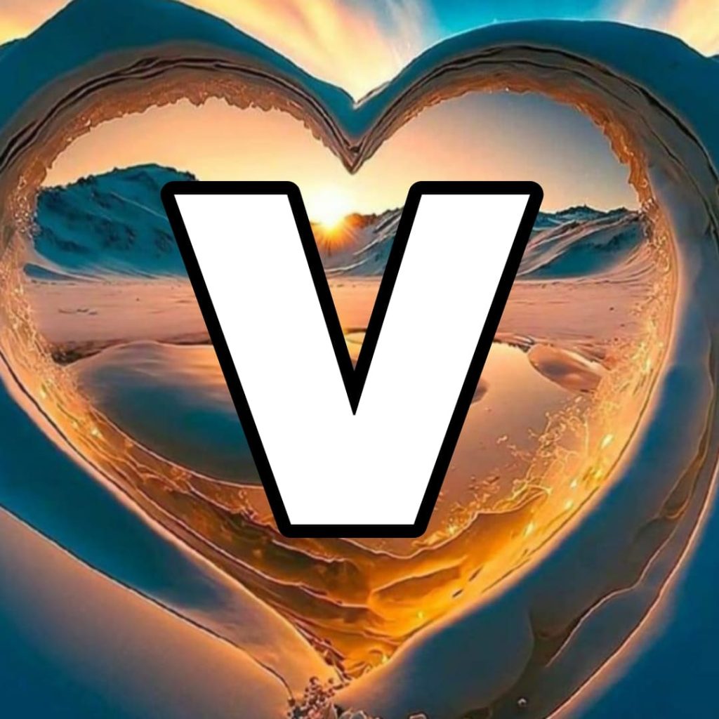 v letter love images