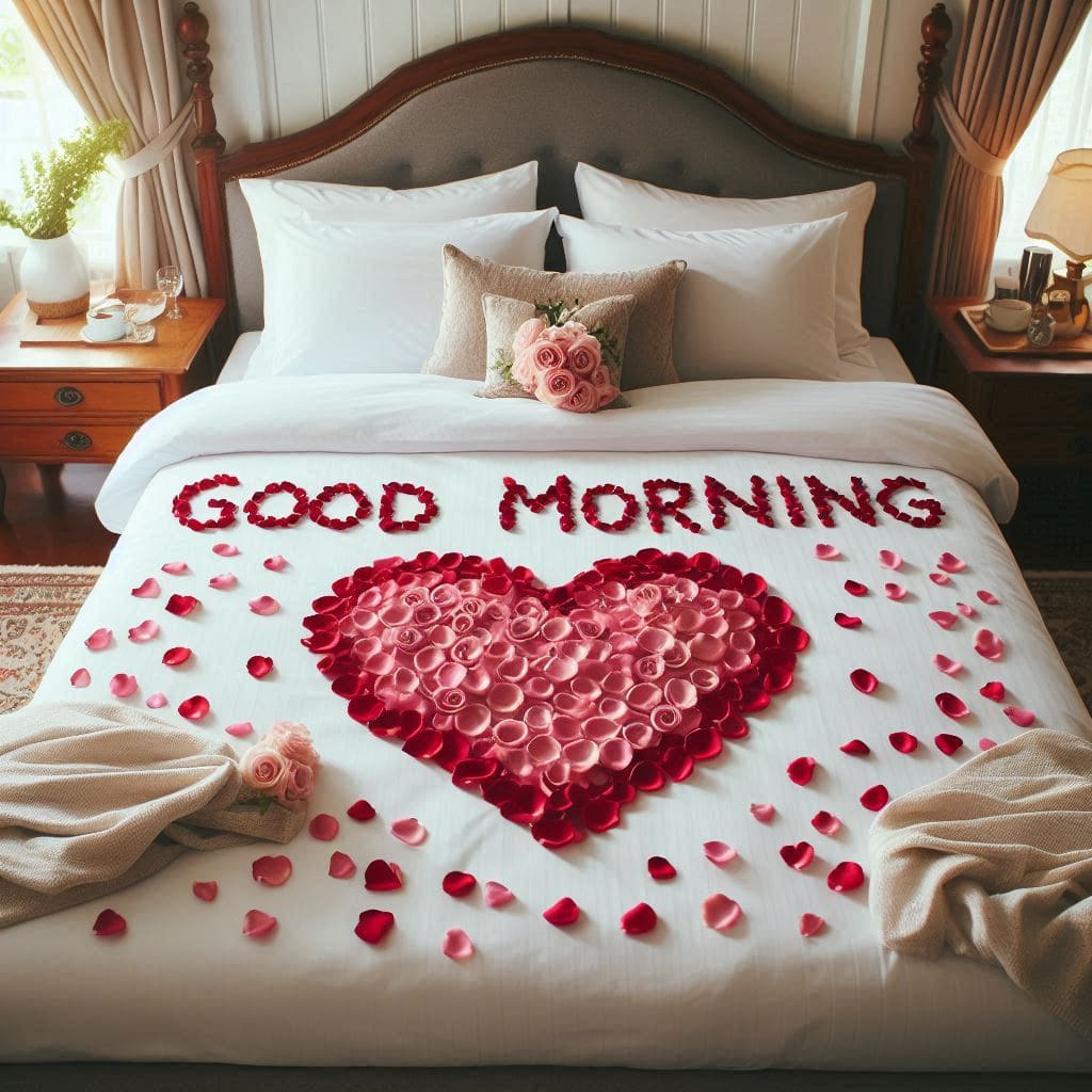 good morning images rose love