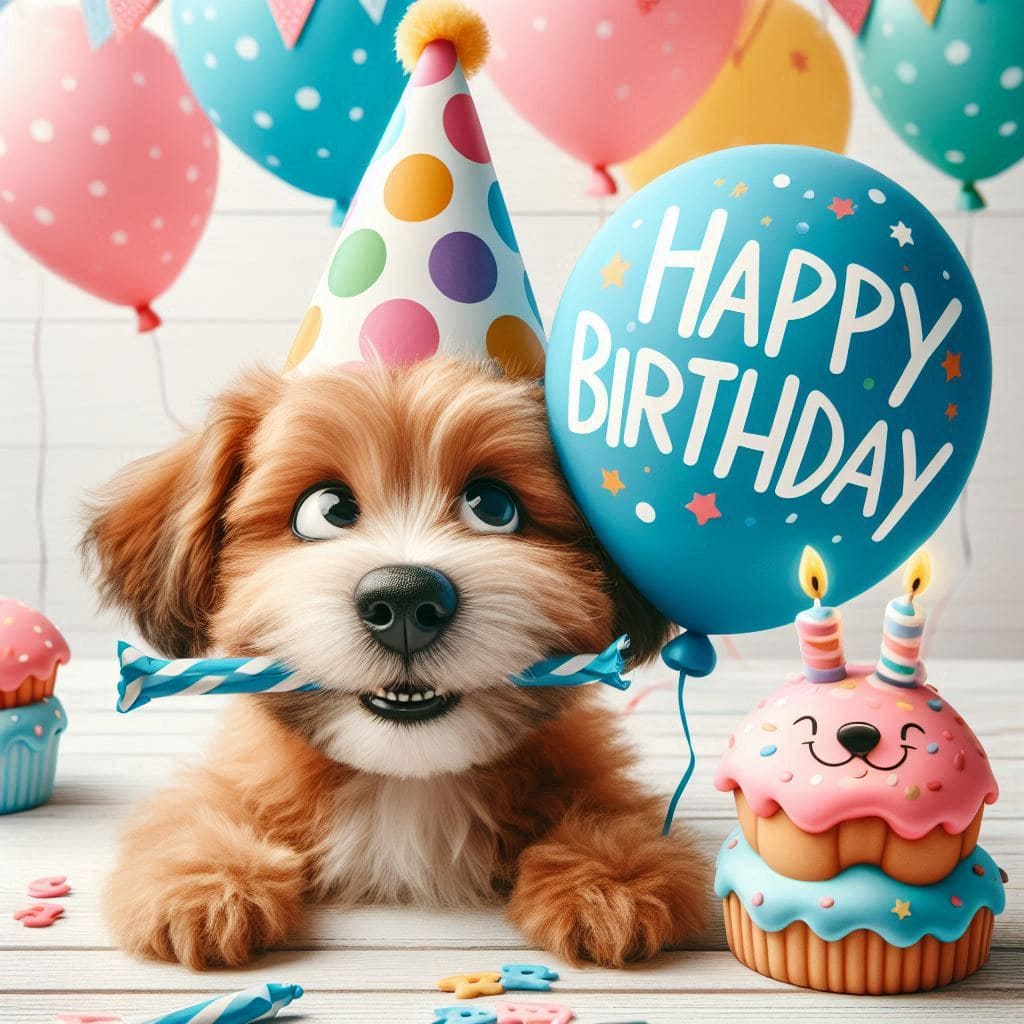 happy birthday doggy background hd